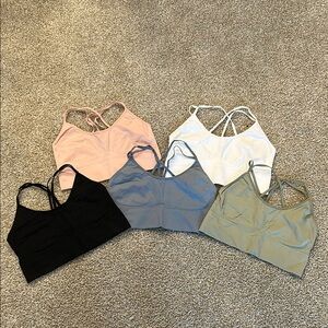 Set of 5 Strappy Sports Bras